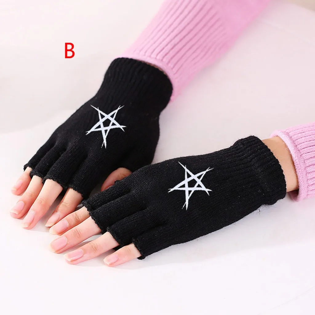 SAGACE перчатки на полпальца зимние 1 пара зимние перчатки без пальцев осенние зимние теплые вязаные перчатки варежки