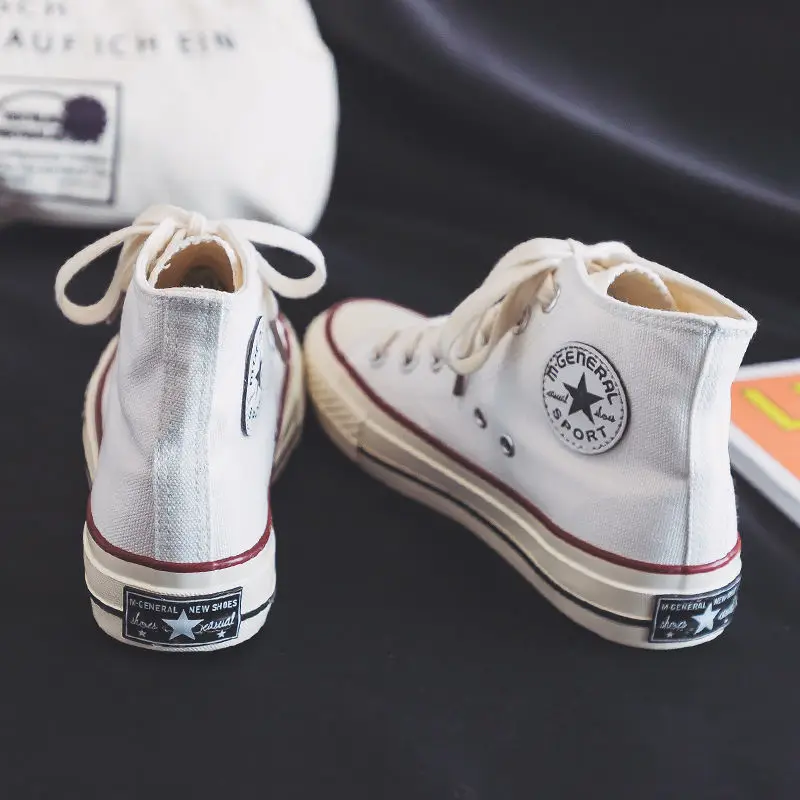 

High-top canvas female student Korean version of the new trendy shoes retro wild Harajuku style ins board shoes