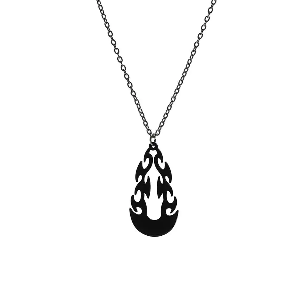Black My shape серебряное кольцо Тотем огня 316L ожерелье из нержавеющей стали древнее серебро/черный/золото ожерелье s Женщины/мужчины кулон колье ювелирные изделия подарок - Окраска металла: Black