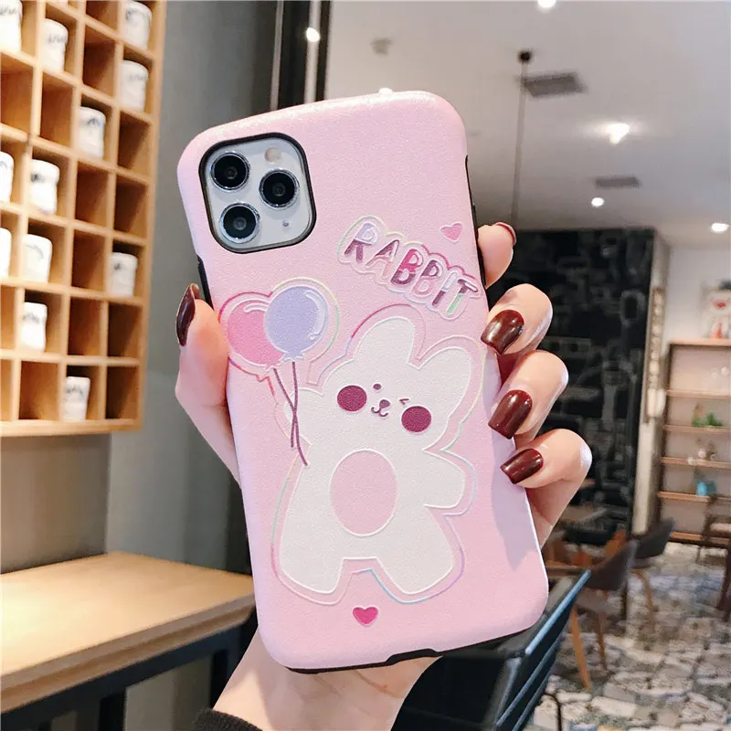Рельефные чехлы для телефонов huawei P20 P30Lite mate 20 30 Pro милый кролик Медведь Мягкий чехол для Honor 8X 9X Pro 20 Nova 3 4 5Pro 5i - Цвет: 2