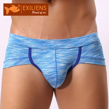 

Exiliens Underwear Men Brief Shorts Mens Briefs Ropa Interior Hombre Low Waist Breathable U Convex Print Size M-2Xl 091801