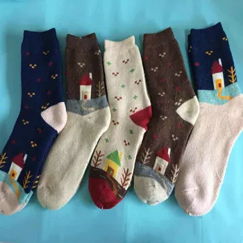 

Christmas Gifts Thick Cashmere Is Comfortable And Soft High Quality Women Socks Wholesale Mix Color 5pair/lot