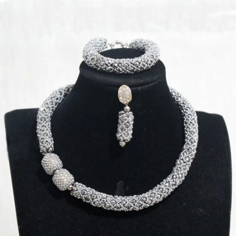 4 UJewelry, отличный набор украшений для женщин, серебро, 2 слоя, индийские украшения для новобрачных, набор для африканских нигерийских свадеб, Рождество