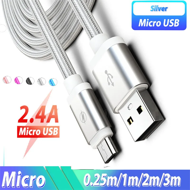 Кабель Micro USB для huawei p smart Y9 Y7 Honor 20i 10i 9i xiaomi mi play redmi note 6 5 6A 5a pro s2 нейлоновый кабель 2 м