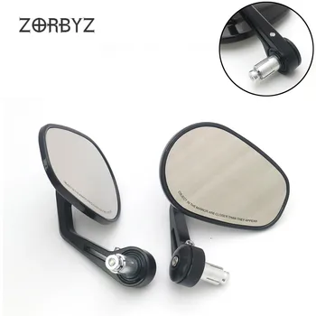

ZORBY Motorcycle 7/8"22mm Black Oval Handle Bar End Rearview Side Mirror For Honda Susuki Yamaha Cafe Racer