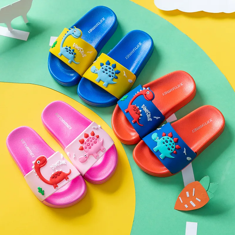 boy sandals fashion Summer New Dinosaur Slippers Boys And Girls Home Anti-skid Cool Flip Flops Cartoon Cute For Kids children's sandals near me