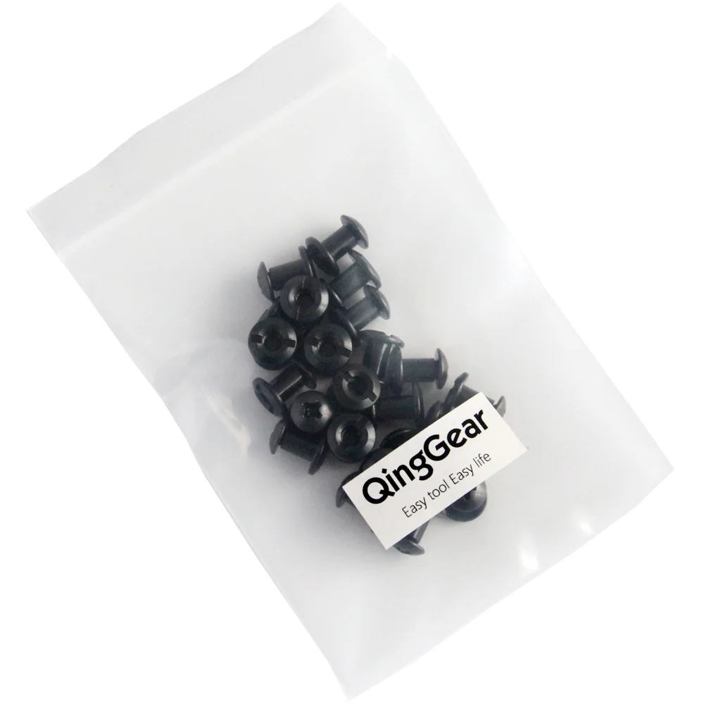 24 Stück schwarze taktische Chicago-Schrauben mit Schlitzpfosten und Kreuzkopfschraube zum Selbermachen von Kydex-Lederholstern – Detail 8