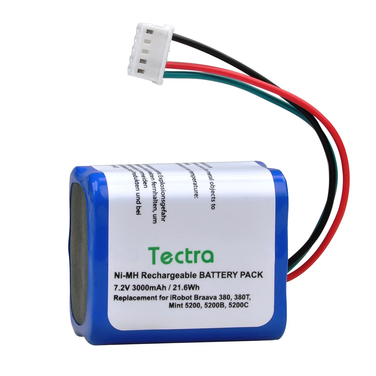 Batteria Nimh 3000Mah Akkhaki Per Irobot Braava 380T, 380, 390T, Menta 5200, 5200B, 5200C