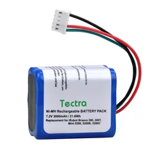 2 pces 3000mah bateria nimh akkus para irobot braava 380t, 380, 390t, hortelã 5200, 5200b, 5200c