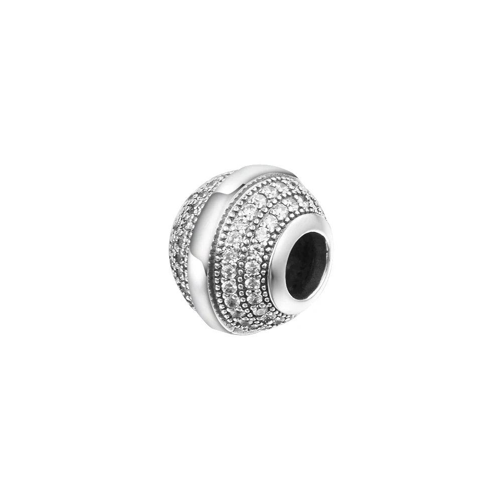 

CKK Pave & Logo Charms 925 Original Fit European Bracelets Sterling Silver Beads for Jewelry Making Women DIY