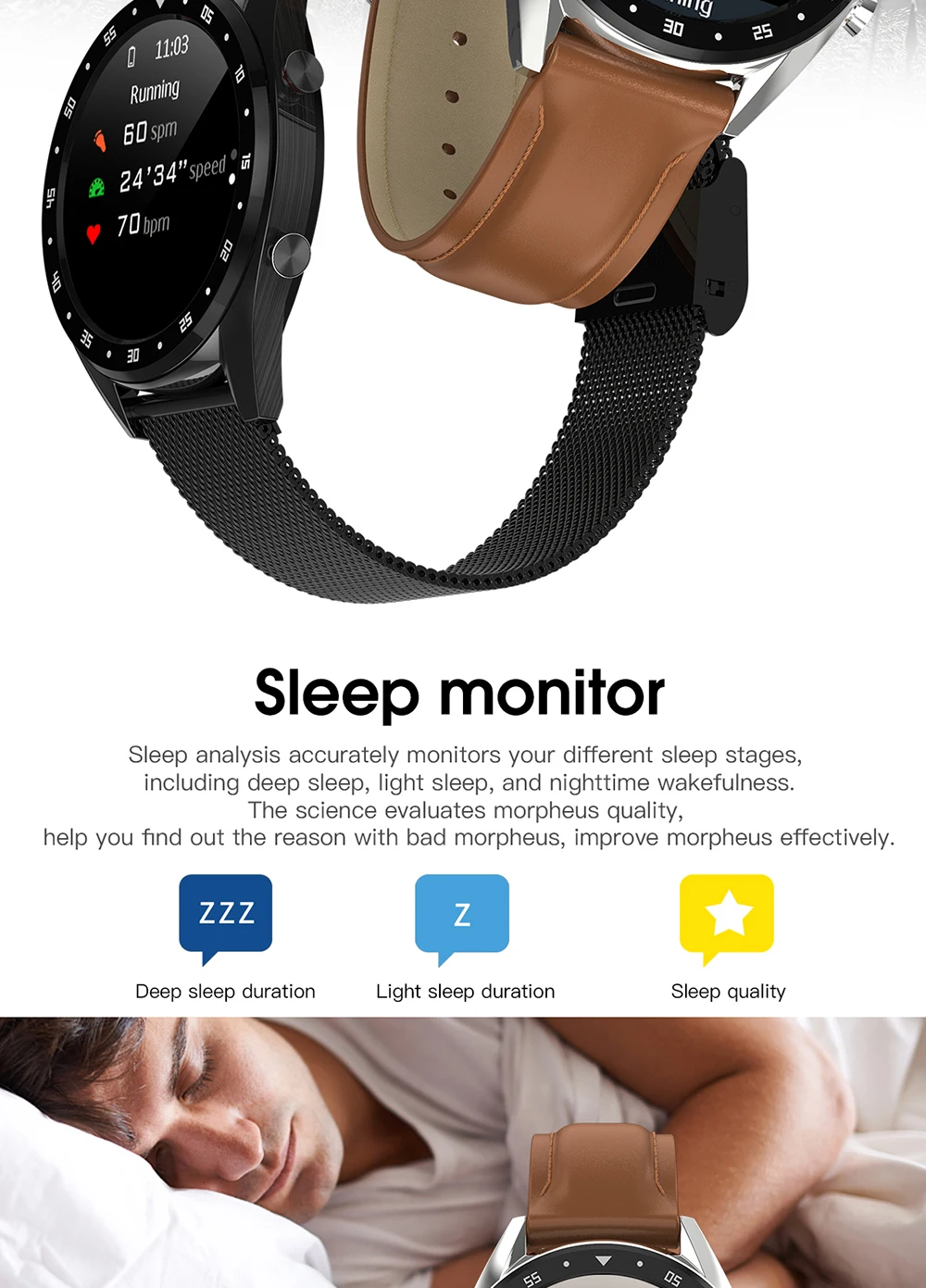LOKMAT Bluetooth Смарт-часы для мужчин Полный Круглый ips сенсорный экран PPG ECG IP68 Водонепроницаемый фитнес-трекер умные часы для Android IOS