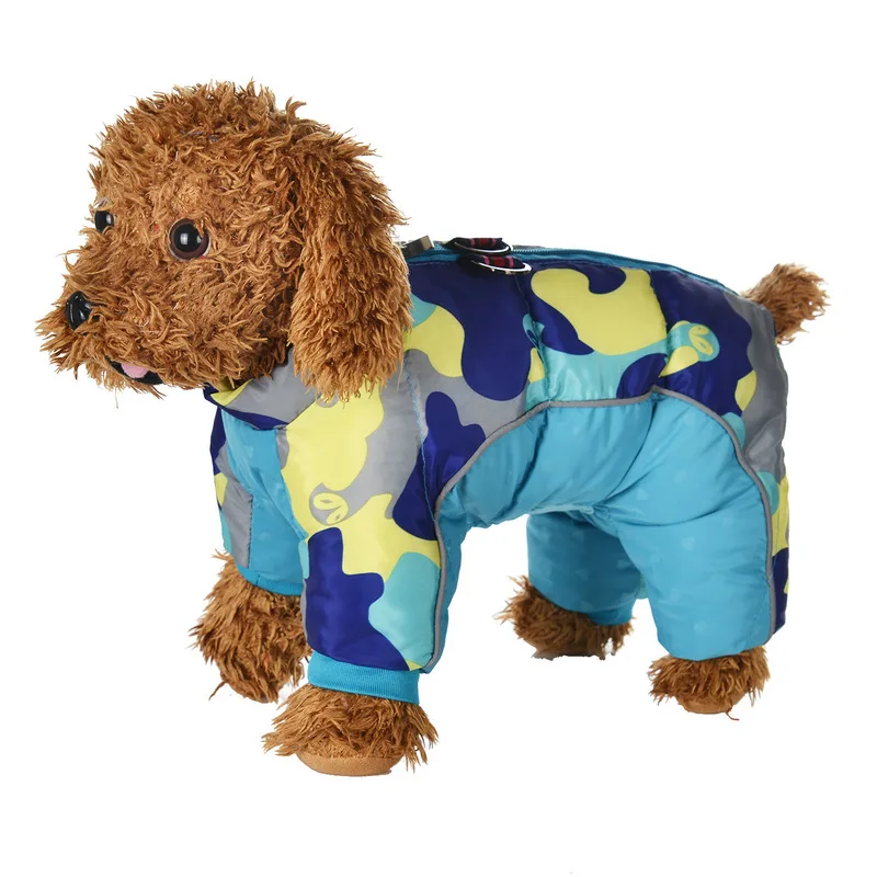 Зимнее пальто для собак, куртка на молнии, уплотненная теплая одежда для собак, Водонепроницаемые Светоотражающие комбинезоны для щенка, чихуахуа