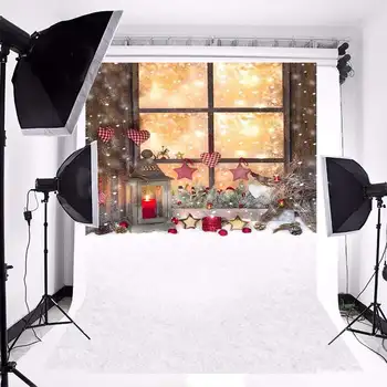 

5x7ft Christmas Window Snow Flower Vinyl Photography Background Wedding Party Birthday Baby Backdrop for Photo Studio Props