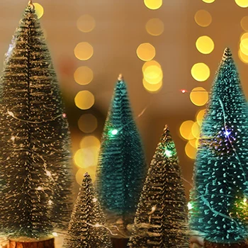 

Behogar 24pcs Mini Tabletop Artificial Snow Flocked Christmas Tree Ornament Decorations Set for Xmas Home Office Party Decor
