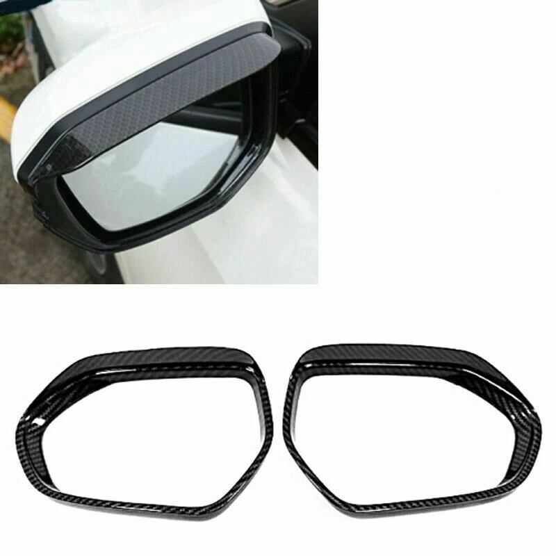 

2Pcs Car Carbon Fiber Rearview Mirror Rain Eyebrow Covers Trim for Toyota Camry 2018 2019