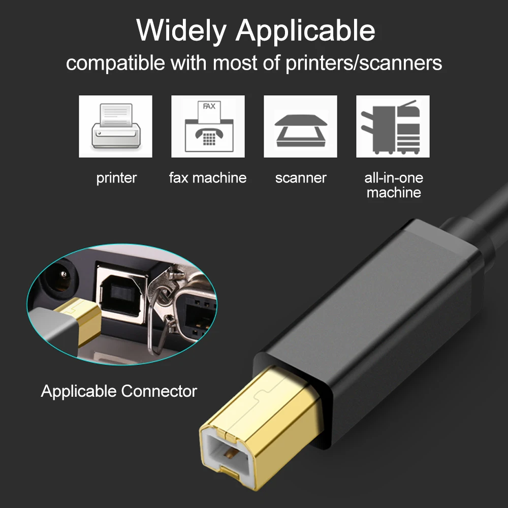 AWINNER USB кабель USB для принтера Тип B папа-папа USB 2,0 кабель для Canon Epson hp ZJiang принтер этикеток ЦАП USB принтер