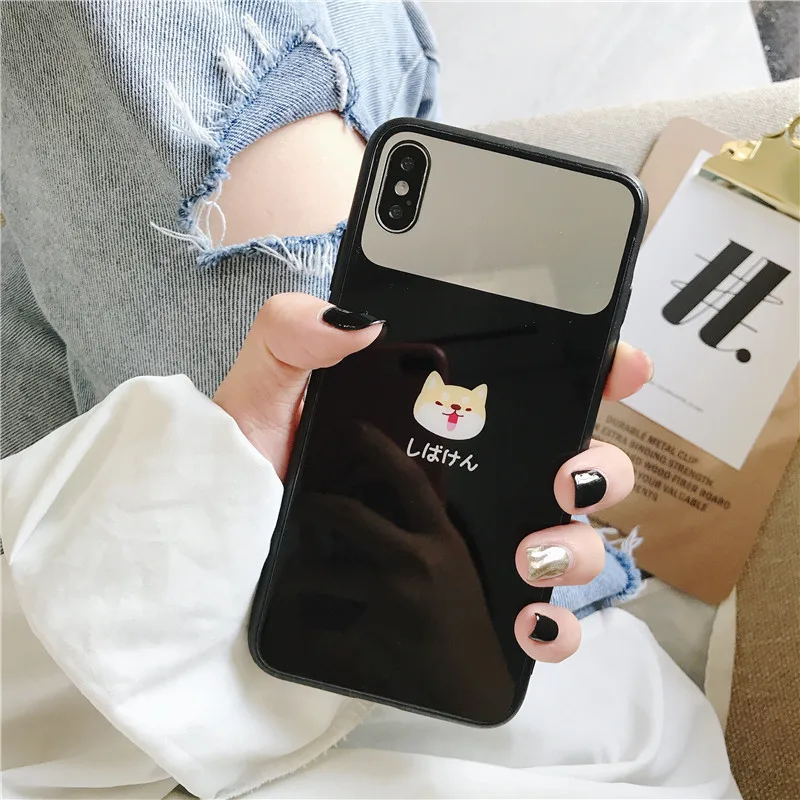 HYH iphone стеклянный чехол с милым рисунком противоударный плотный чехол для Apple iphone 6 7 8 plus x xs xr max VIP