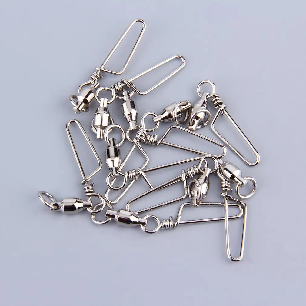 

10pcs Fish Fishing Sharpened Hooks Barb Tackle Bait Bearing Swivel Arc Pin 0#(other) 2# 4# 6#