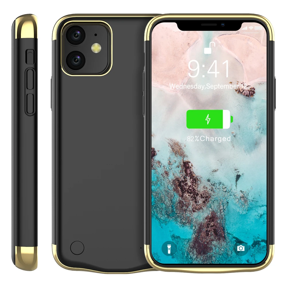 Для iPhone 11 6,1 дюймов зарядное устройство чехол 6000 мАч внешнее резервное зарядное устройство power Bank чехол для батареи телефона защитный ковер
