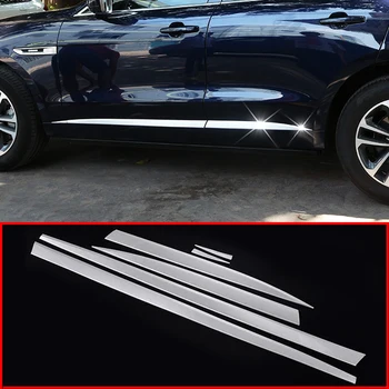 

Car Styling Door Body Side Skirt Molding Strips Cover Trim Protector Plate Sticker For Jaguar F-PACE f pace X761 2016 2017 2018