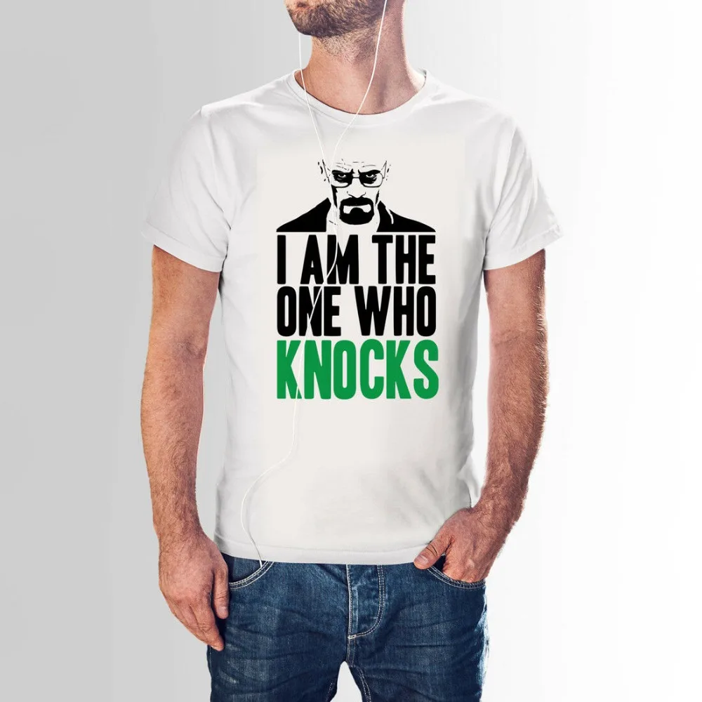 Мужская футболка с принтом I Am The One Who Knocks Heisenberg коллекция Лето 2019 брендовая одежда
