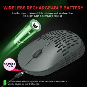 

T38 Wireless Mute Mouse Luminous Hole Mouse Built-in Rechargeable Battery Charging 2.4G Wireless Mouse 800-1200dpi-1600dpi
