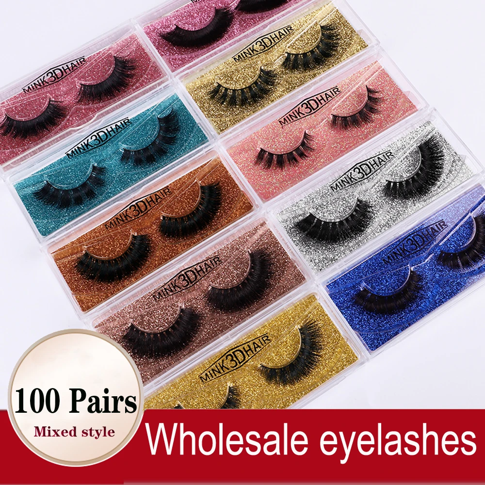 Wholesale Eyelashes 20/30/50/100 Pairs 3D Real Mink lashes Bulk Natural Long False Eyelashes Hand Made False Lashes extension Wholesale Eyelashes 20/30/50/100 Pairs 3D Real Mink lashes Bulk Natural Long False Eyelashes Hand Made False Lashes extension