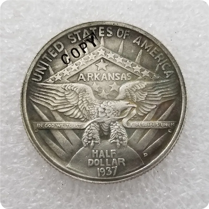 США 1935-1939 юбилейные 50 центов копии монет - Цвет: 1937D