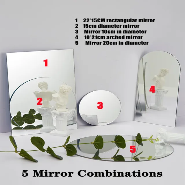 Acrylic Mirror Board Cosmetics Photography Backdrops Birthday Room Decoretiong Ornaments Photograthy Props for Photo Studio mirror combinations