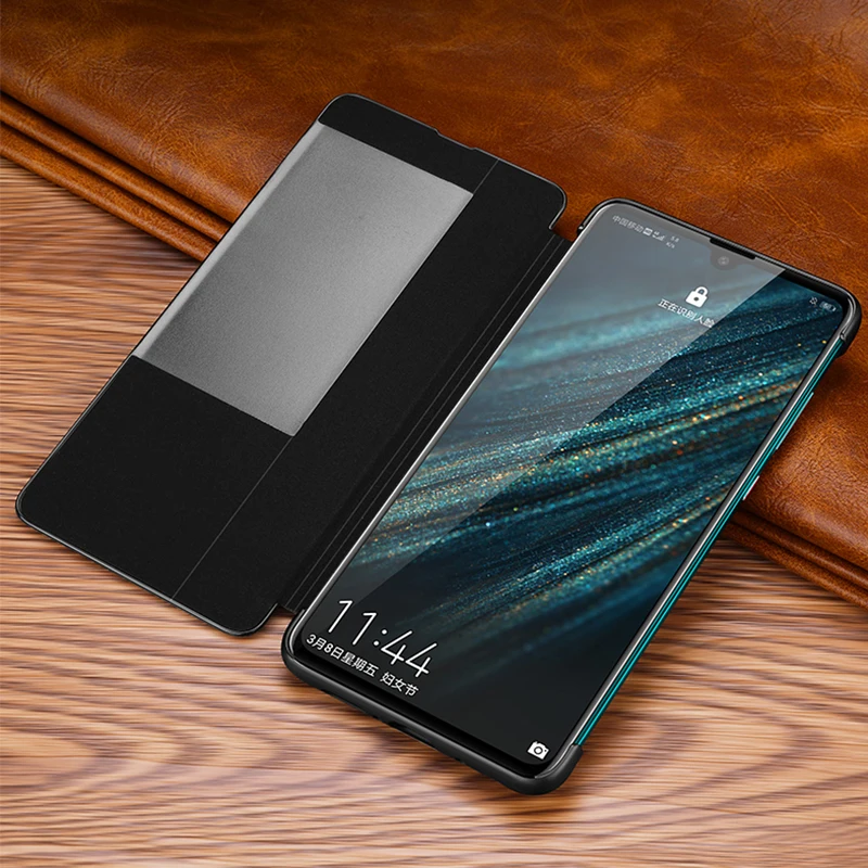 Чехол из натуральной кожи с перекрестным узором для huawei mate 20 Pro X 5G, тонкий смарт-просыпающийся/спящий флип-чехол для huawei mate 20 X 20X