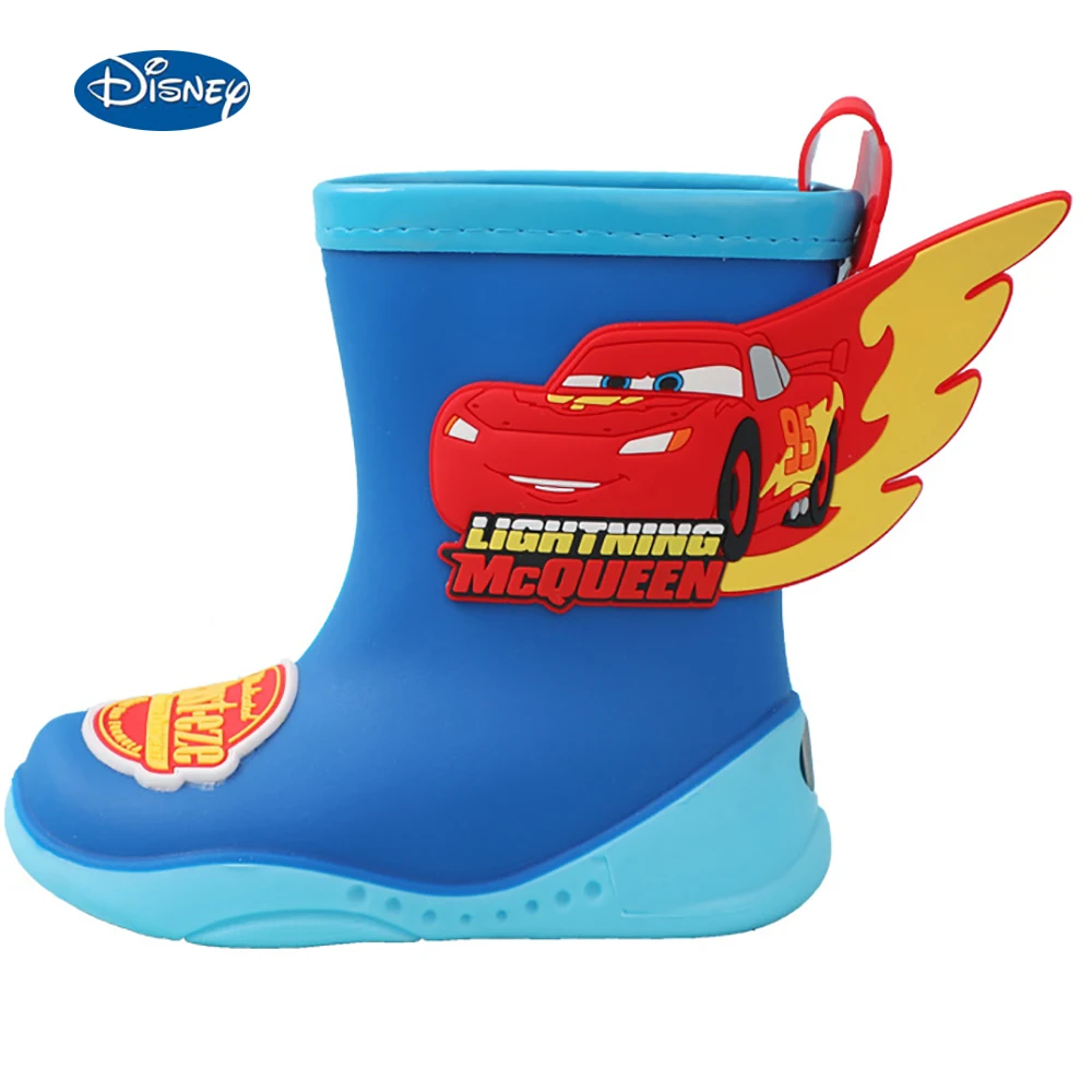 Disney Children Rain Boots Boys Elementary School Cartoon Water Shoes Four Seasons Girls Waterproof Botas For Baby Kids PVC Shoe