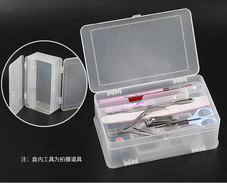 

1pc double layer Nail Art storage box nail tools box Rhinestone Jewelry powder bead display container