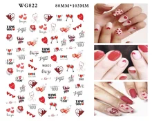

Heart-shaped Letters Self-Adhesive Nail Stickers Valentine's Day Stickers Decals Manicure Accessories Nail Sliders for Manicure
