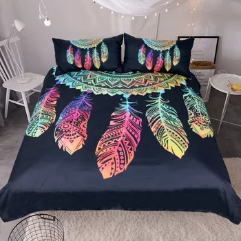 

Dreamcatcher In Flames Pattern Duvet Cover High Quality Home Textile Quilt Cover with 2 Pillowcase Fashion 3 Pcs Set and Sheet