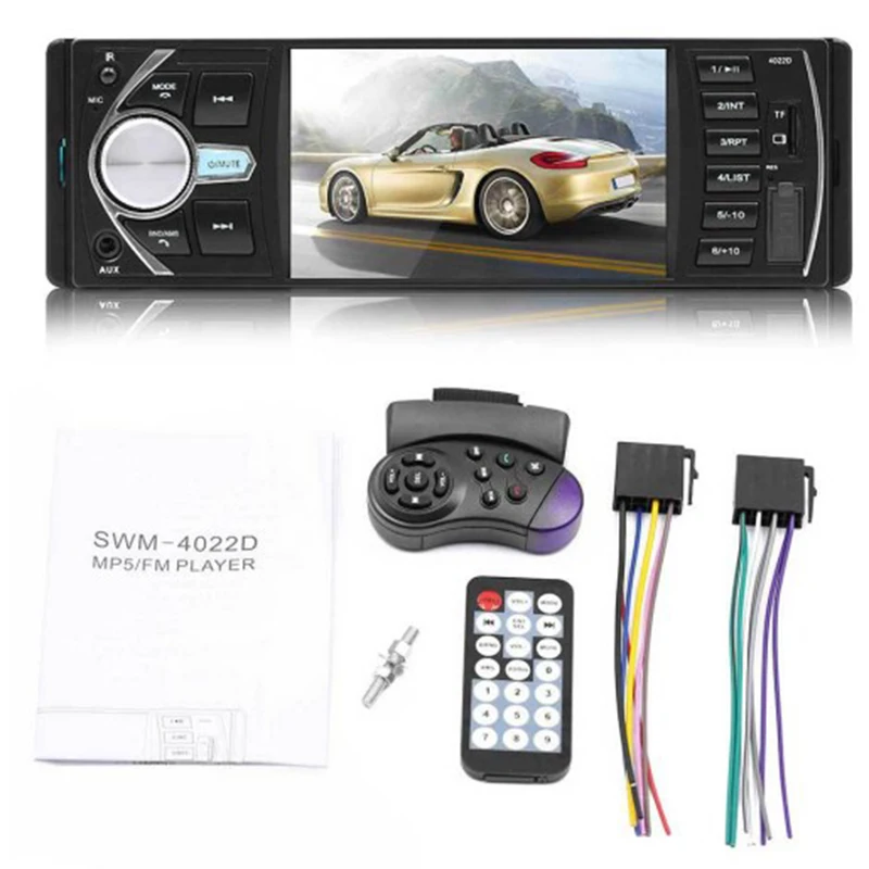 4' HD автомобильный стерео радио MP5 плеер Bluetooth аудио FM/USB/AUX/FM камера DVR видео Поддержка DVR видео сигнал вход