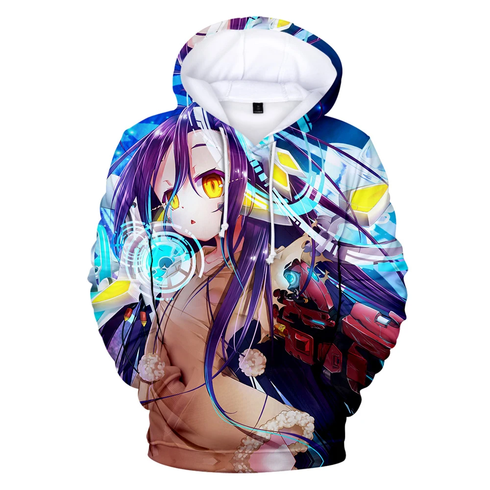 

3D Kids Hoodies NO GAME NO LIFE Men's Boys Sweatshirt Women Girls Hooded Children / Adult Anime Street Wear Pullover Top