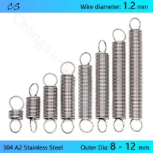 0.3mm WD 2mm OD Stainless Steel Tension Spring Stretched Extended Springs Good 