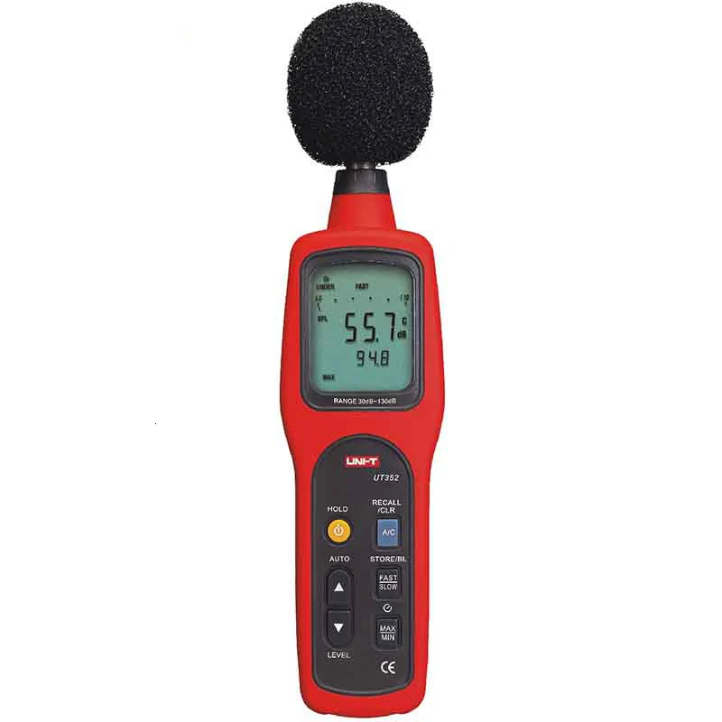 UNI-T UT352 измеритель уровня звука цифровой тестер шума 30-130дб децибел мониторинг; A& C частота взвешивания/частота дискретизации/регистрация данных
