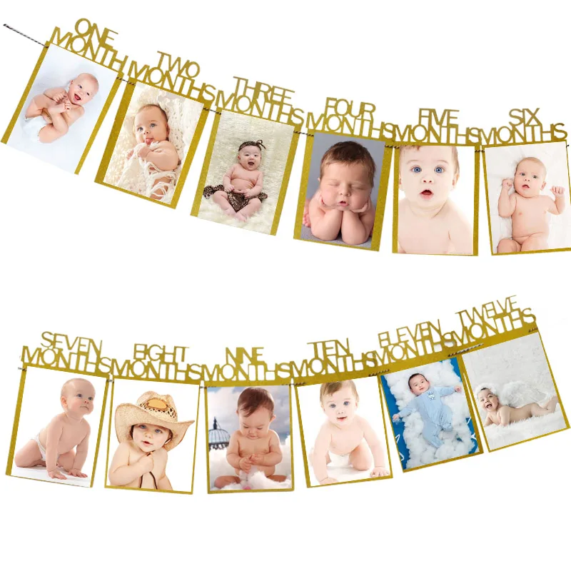 1-12 month frame WEIGAO 1 шт. 1 2 3 шапки ко дню рождения цветок корона 1-й День рождения шапка новорожденного ребенка ободок для дня рождения 1 год День рождения украшения - Цвет: 1-12 month frame