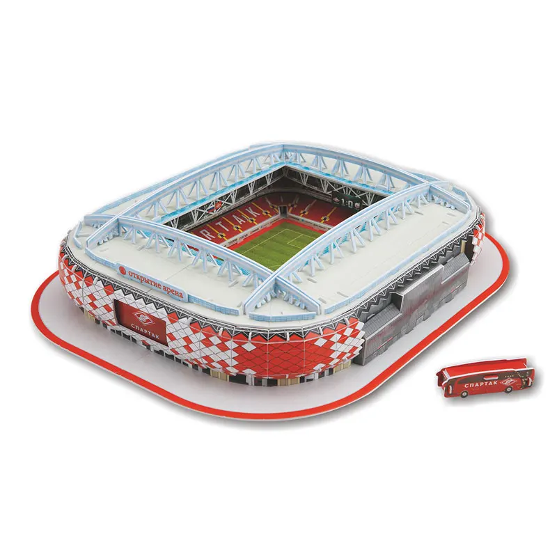 

DIY Puzzle Architecture Spartak Moscow Football Game Stadiums Construction Brick Toys Scale Models Sets Building Paper