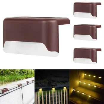 

4/8/12/16PCS Solar Deck Lights Stairs Fence Led Lamp Garden Outdoor Pathway Patio Waterproof Warm White Bright Outdoor Lighting