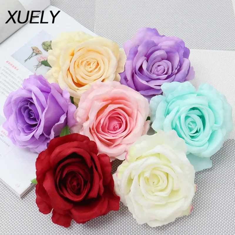 10 Pcs Artificial Silk Rose Flower Heads Flower Pe Roses Head Artificial Flowers Artificial