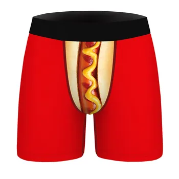 

Christmas Print Convex Pouch Mens Underwear Boxer Spandex Homme 3d Sausage Bread Printed Boxershorts Men Boxers Male Underpants