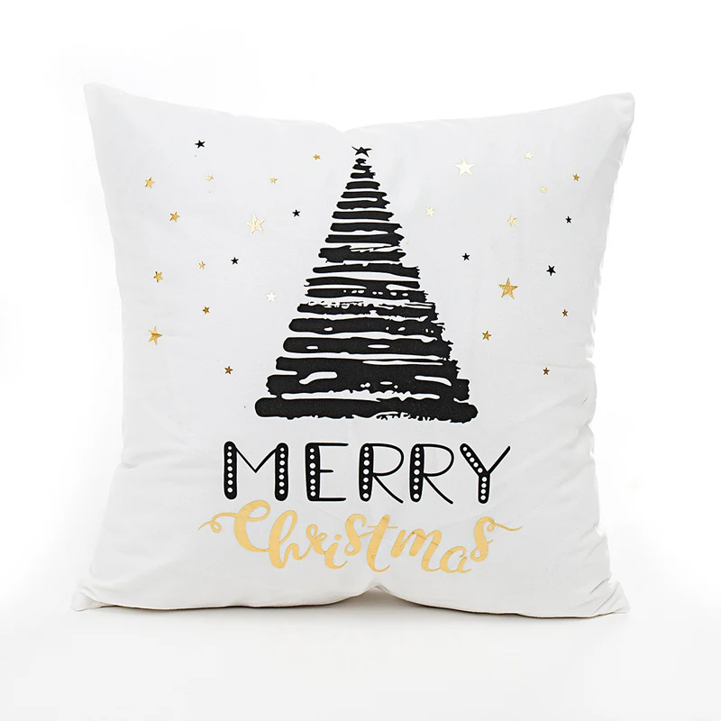 Черно-белый Рождественский чехол для подушки Санта-Клаус, Рождественский Декор для дома, рождественский подарок, Рождественский Декор, счастливый год