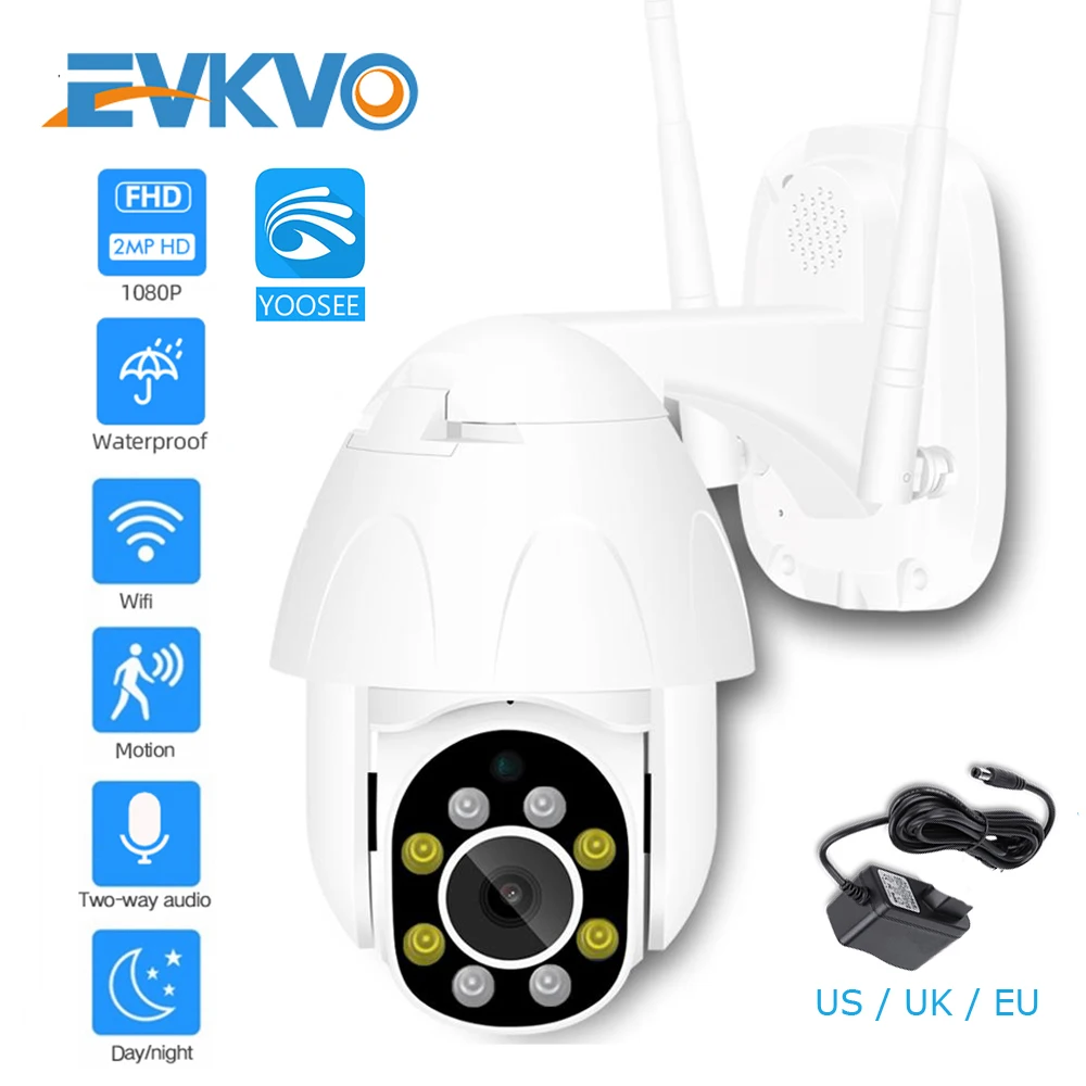 

EVKVO 1080P FHD PTZ Dome Camera Auto Tracking Wireless Wifi IP Camera Speed Dome Pan Tilt 4.0X Digital Zoom with Two Way Audio