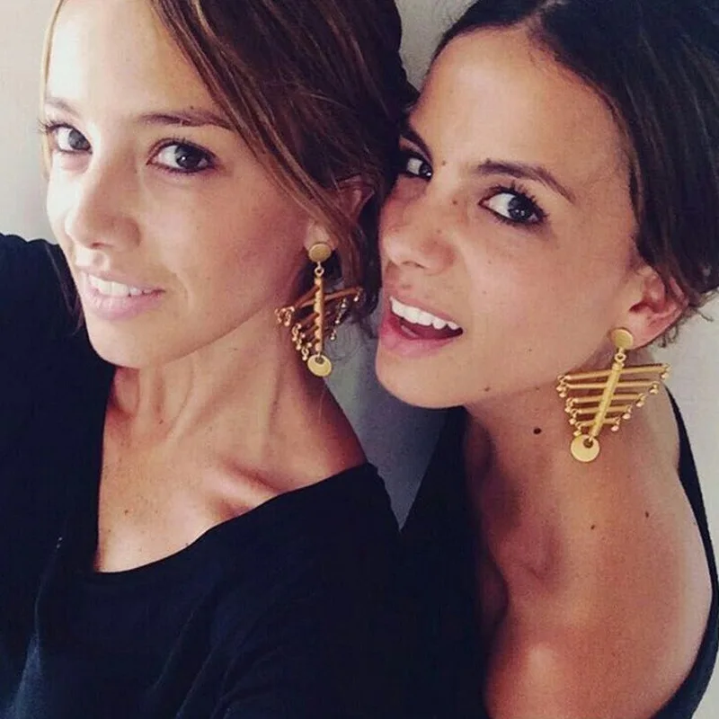 

Baroque hollowed metal big trendy earrings bohemian korean fashion africa earrings for women