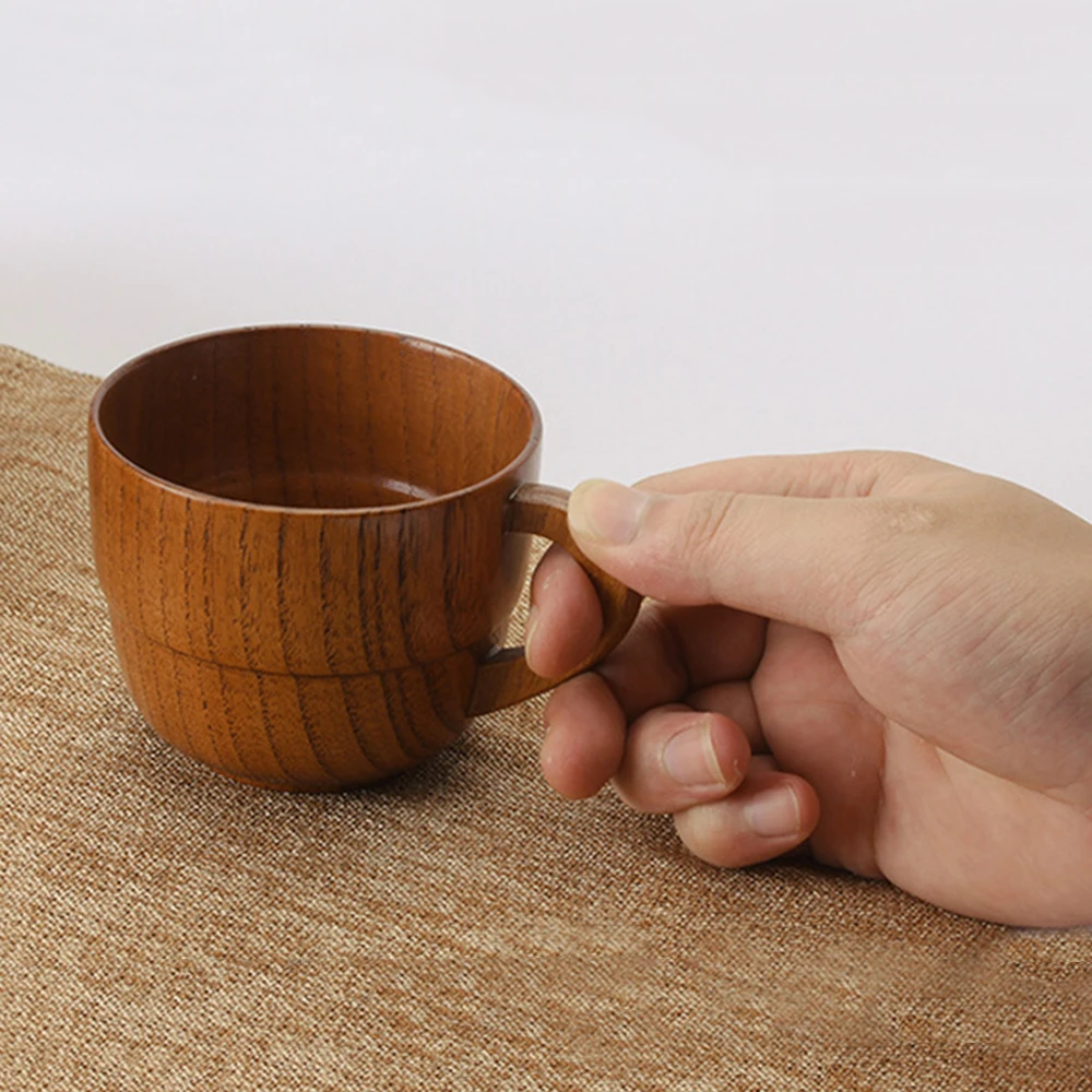 185 мл Дерево ююба чашка с ушной ручкой деревянная креативная чашка Двойная Японская чаша для чая#05