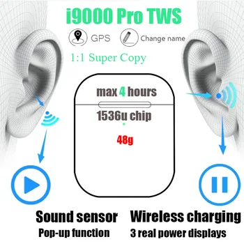 

NEW i9000 ProTWS Air 2 Copy 1: 1 Change Name GPS Smart Sensor Subwoofer Popup Wireless Bluetooth Headset PK i500 i1000 i5000 TWS