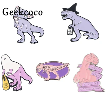 

20pcs/lot J1041 Cartoon Animal Dinosaur Label Pins Brooches Enamel Denim Shirt Cute Brooch Metal Buttons Badges Jewelry Gifts