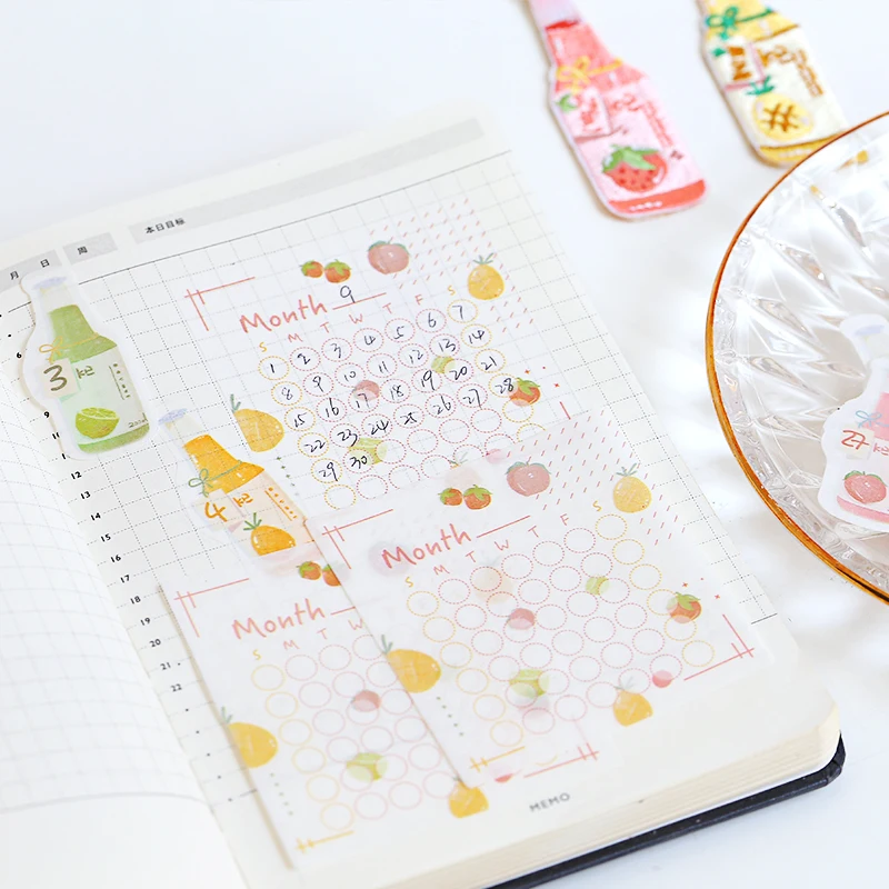 

64 pcs Daily Month Writable Stationery Bullet Journal Diary Paper Calendar Cute Stickers Scrapbooking Flakes School Supplies